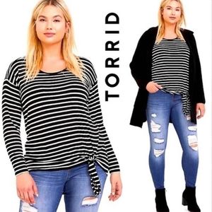 Stripped long sleeve top